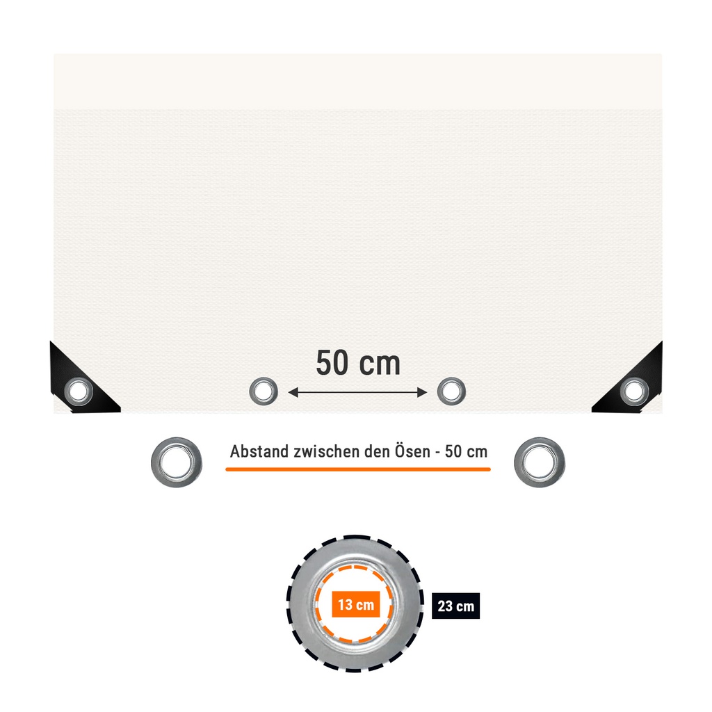 бял 650 g/m² PVC 4 x 5m (20m²) платно-2