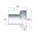 PVC маркуч с накрайник с гайка 2" IG x 40 mm-0