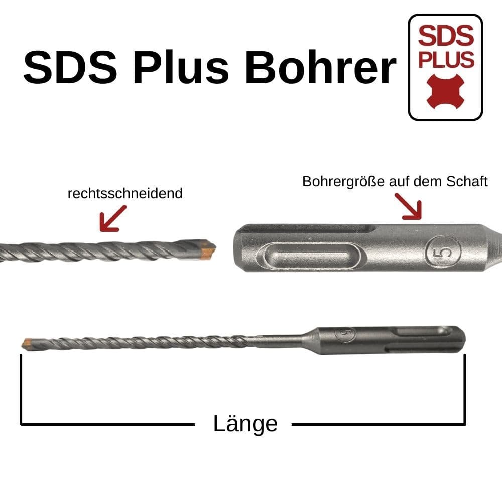 Hammer Drill Bit for SDS-PLUS 4-Cutter Ø 12.0mm x 1000mm Length-0