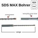 Свредло за перфоратор SDS-MAX 4-режещо Ø 22, 0mm x 370mm дължина-0