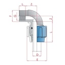 PP PE тръбна връзка 90° ъгъл 20 x 1/2" IG-0