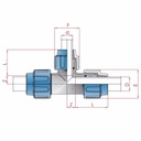 PP PE тръбна връзка Т-образно парче редуцирано 25 x 20 x 25-0