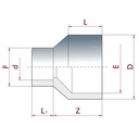 PVC-U редукция дълга 32-25mm x 20 mm PN16-0