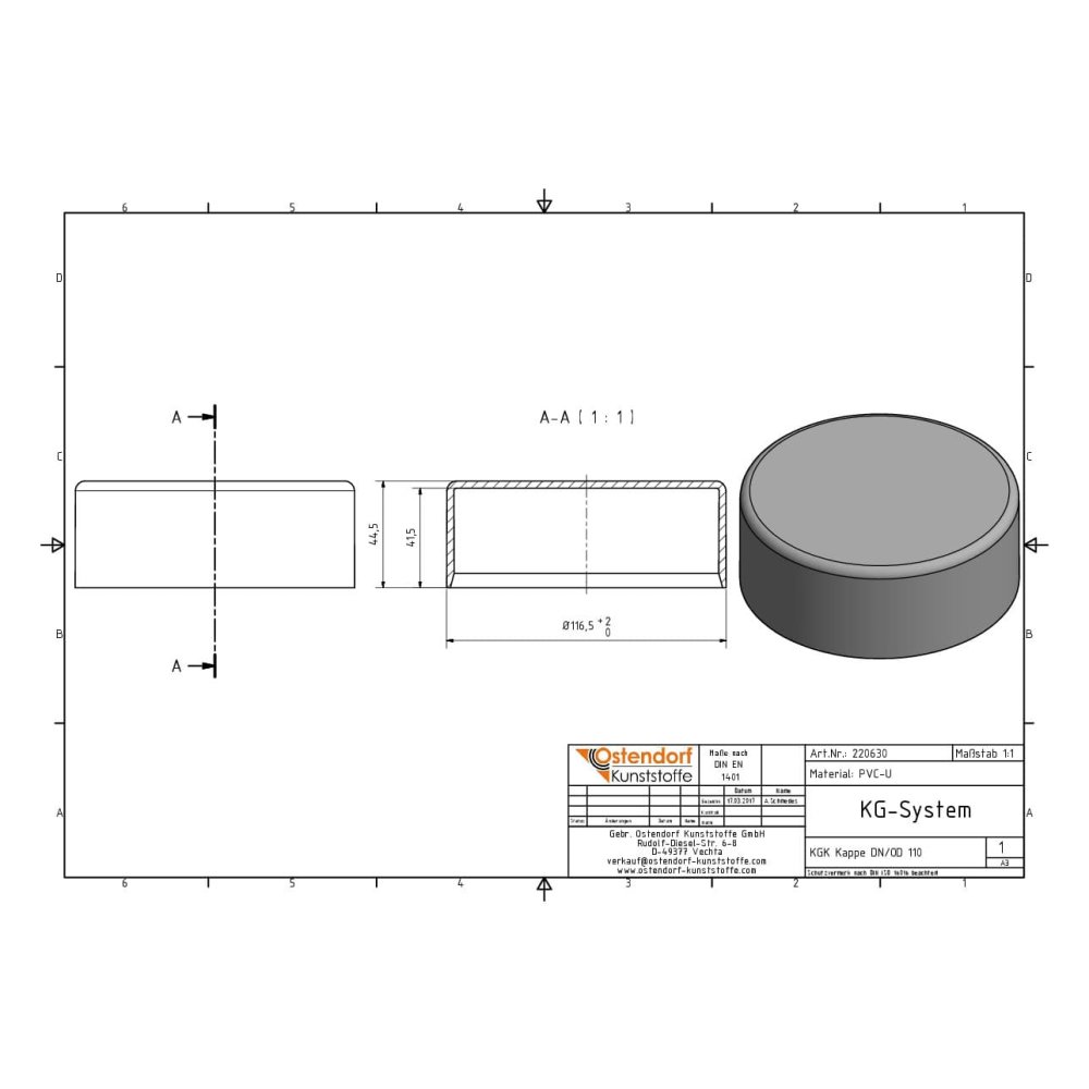 KGK капачка DN/OD 110-1