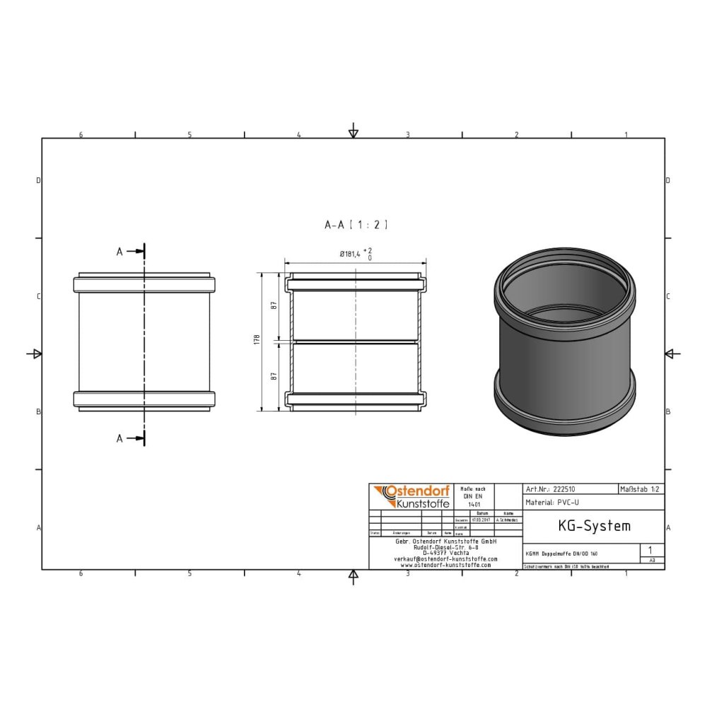 KGRE Почистваща тръба DN/OD 160-2