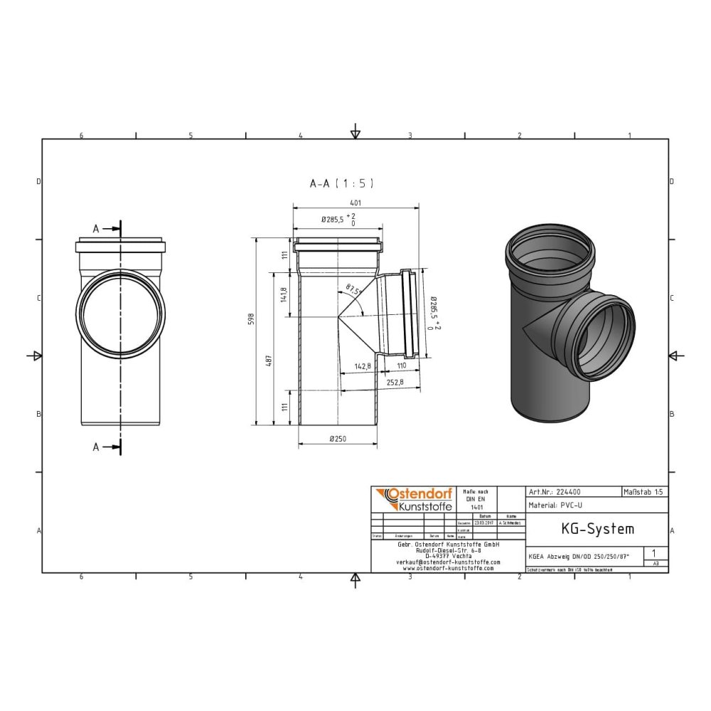 KGEA разклонение DN/OD 250/250 87 градуса-1