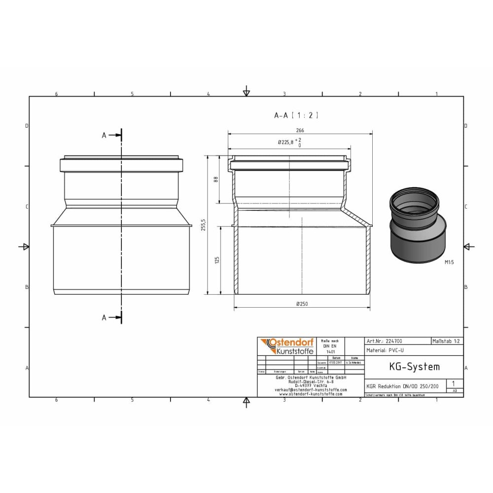 KGUS връзка към керамичен връх DN/OD 250 (без уплътнителен пръстен)-1