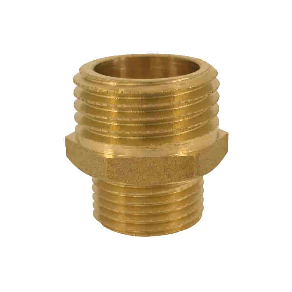 Threaded Fitting Brass Double Nipple Reduced 3/4" M x 1" M