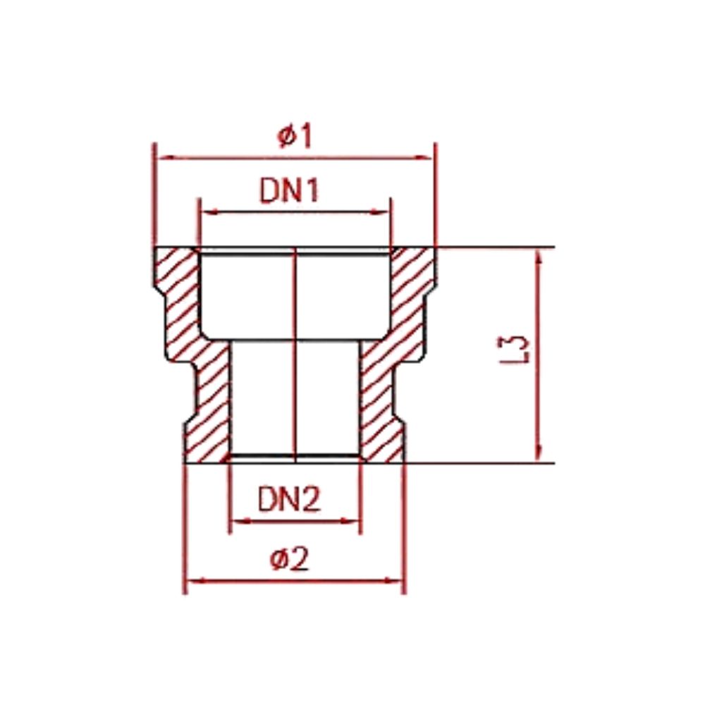 Threaded Fitting Stainless Steel Reducing Coupling 1 1/4" IG x 3/4" IG-1